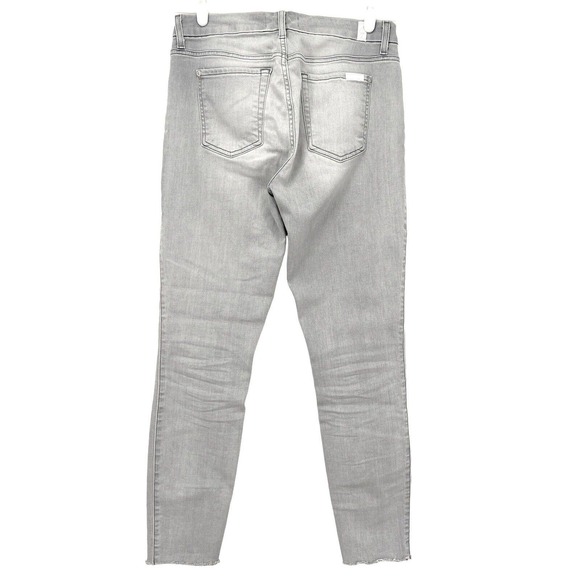 7 for all mankind Women's Skinny Raw Hem Mid Rise Grey Denim Jeans Size 29x28 - Picture 2 of 9